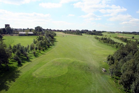Tees on the 6th hole from above.