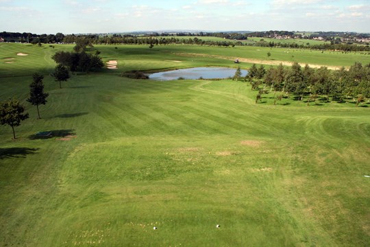 Tees on the 7th hole from above.