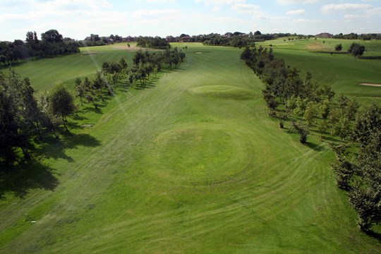 Tees on the 17th hole from above.