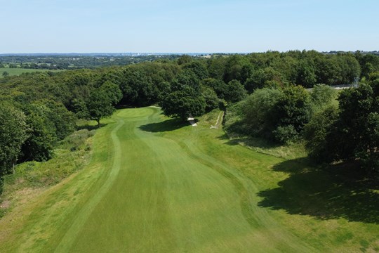 view down fairway towards 10th green