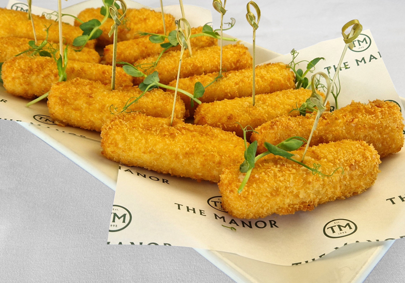 Mozzarella stick canapés.
