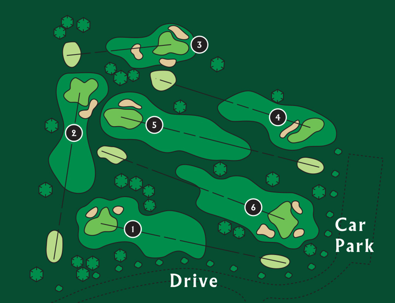 A map of the Par 3 Academy Course at The Manor Leeds.