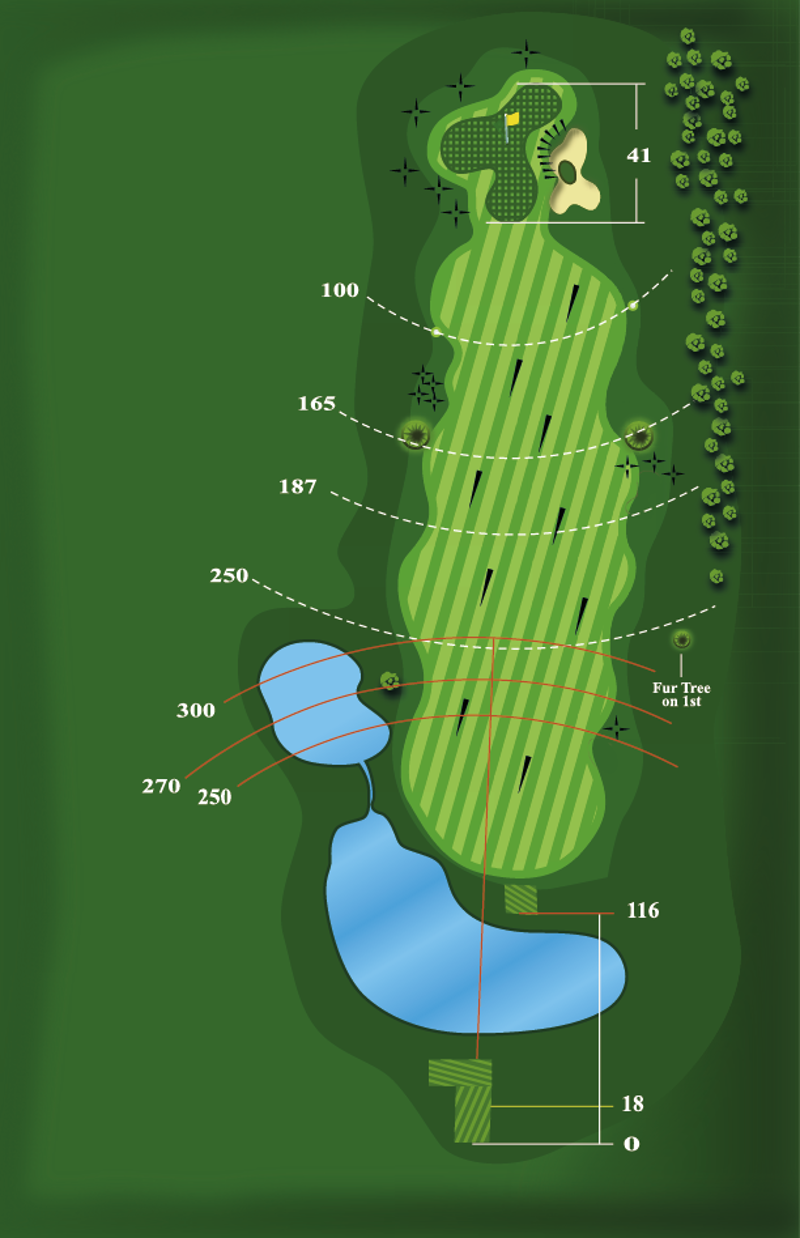 Hole 9 yardage plan