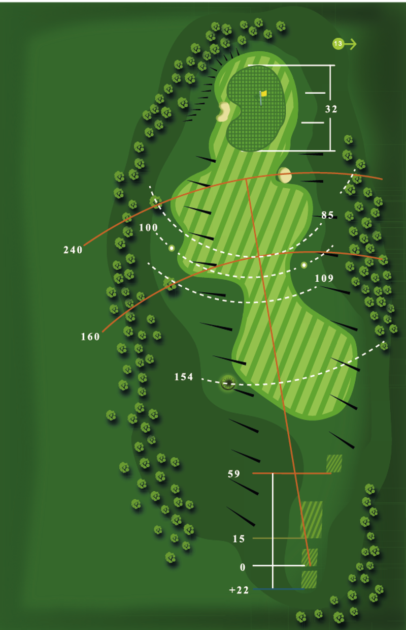 Hole 12 yardage plan