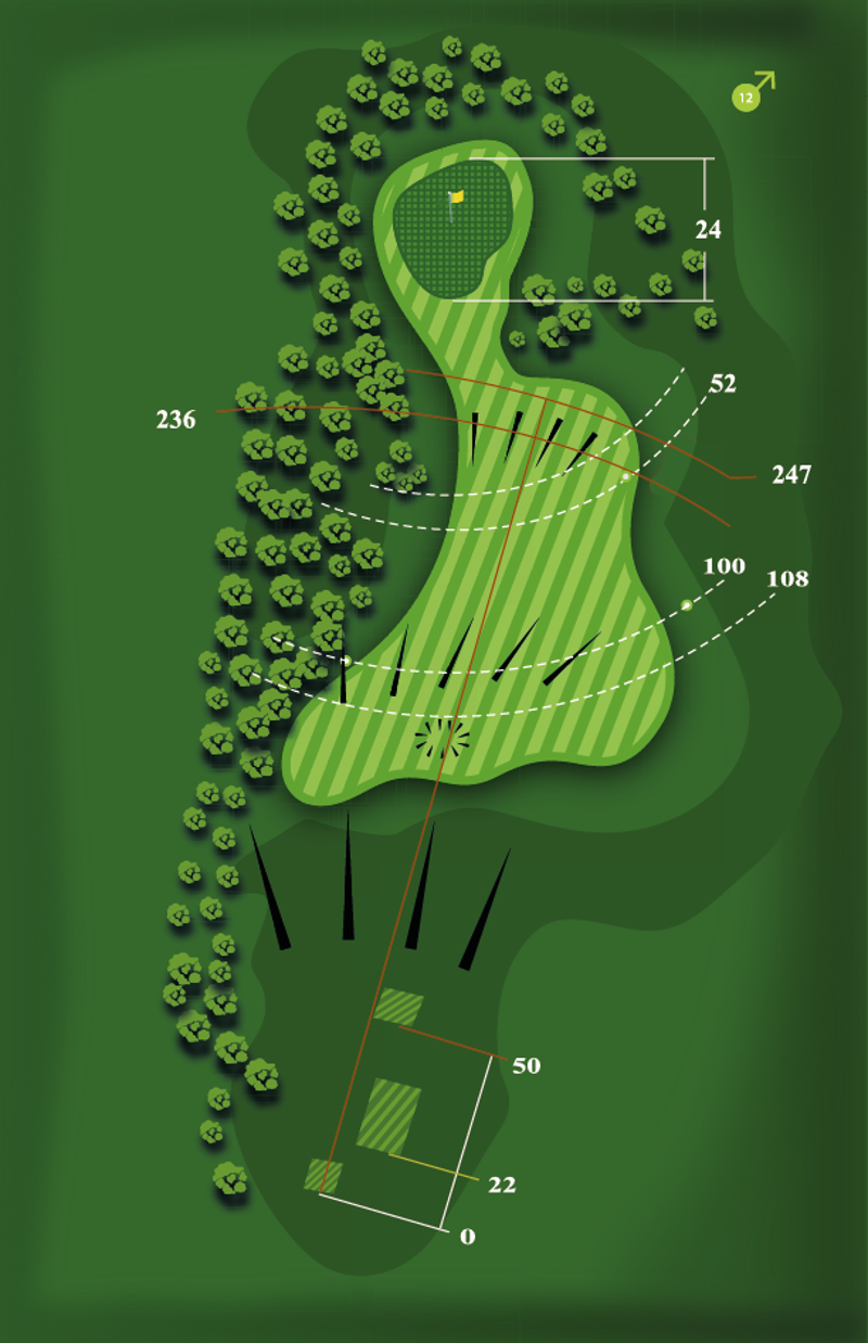 Hole 11 yardage plan