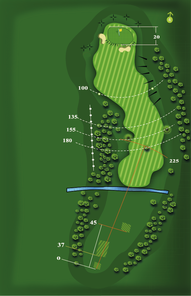 Hole 3 yardage plan