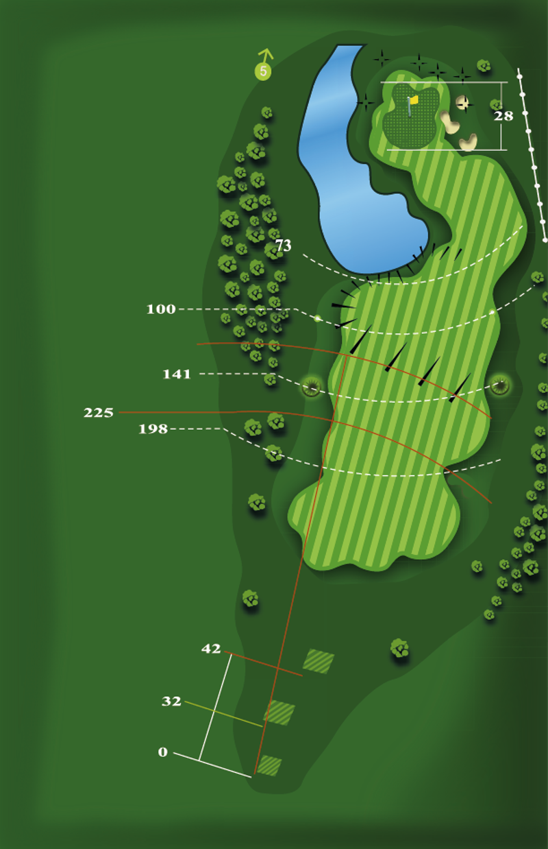 Hole 4 yardage plan