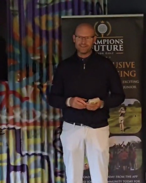 PGA Professional Mark McGeehan at a speaking engagement.